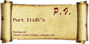 Purt Ilián névjegykártya